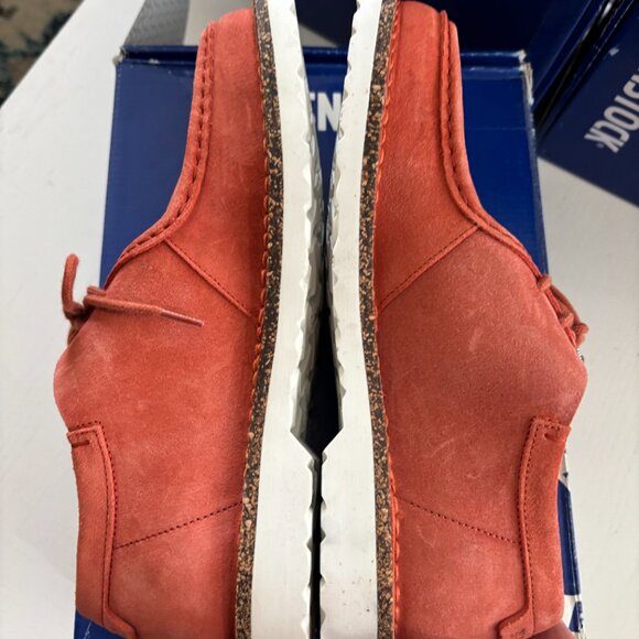 NIB | Birkenstock Suede Delano Lace Up Shoe in Coral Narrow Size EU 38 - Picture 6 of 9
